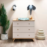 Obaby Thea 2 Piece Nursery Furniture Set with Cot Bed & Dresser - Latte
