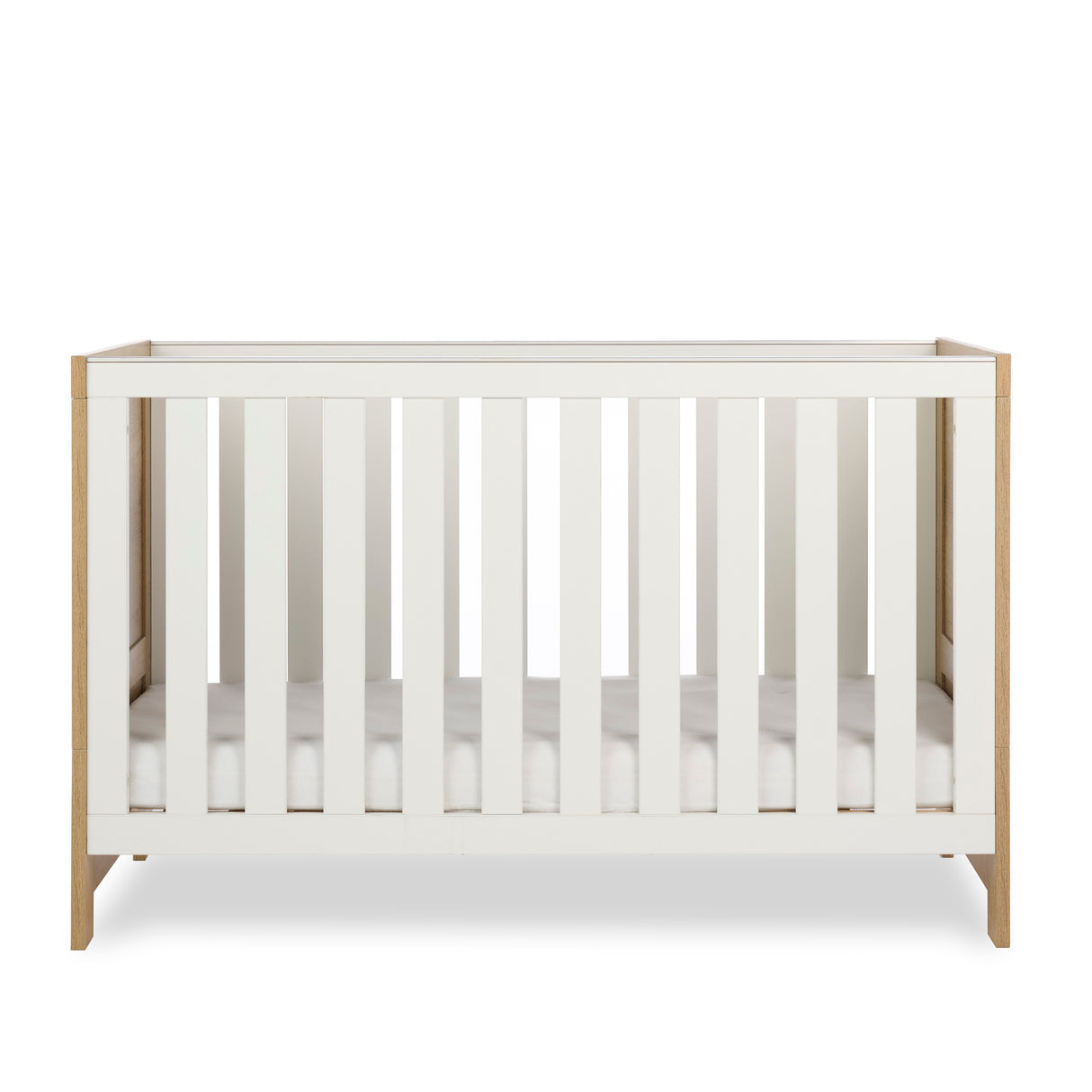 Obaby Nika 2 Piece Furniture Set with Cotbed and Dresser/Changing Unit - Oak & White
