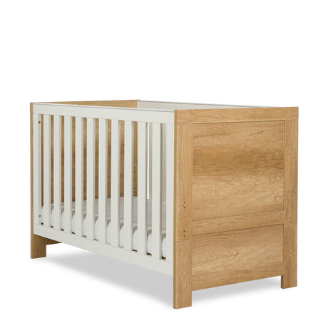 Obaby Nika 2 Piece Furniture Set with Cotbed and Dresser/Changing Unit - Oak & White