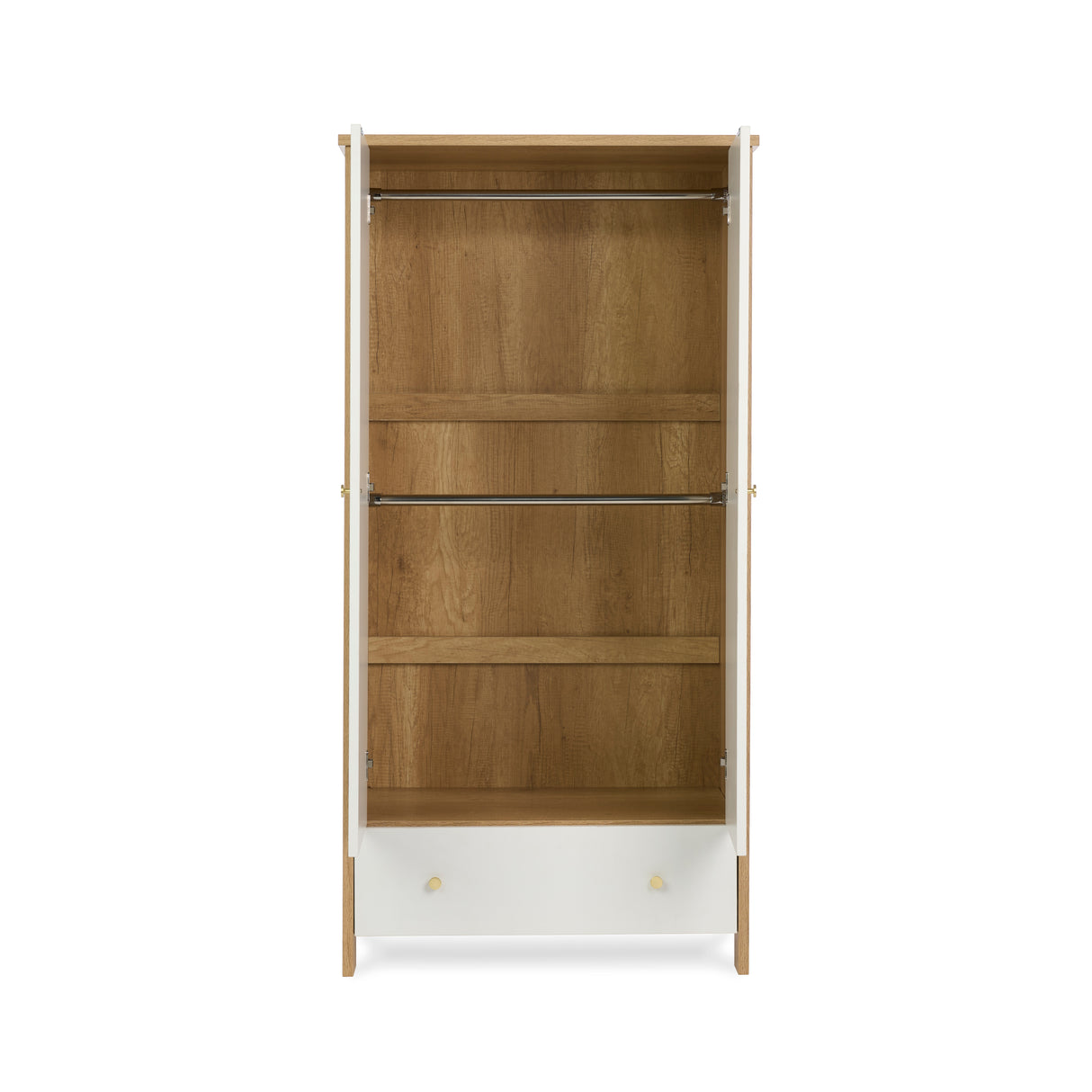 Obaby Nika Double Wardrobe - Oak & White