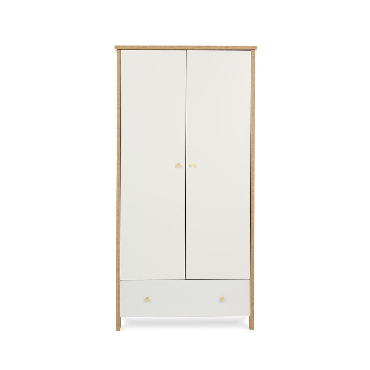 Obaby Nika Double Wardrobe - Oak & White
