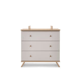 Obaby Thea 3 Piece Nursery Furniture Set with Cot Bed, Dresser & Wardrobe - Latte
