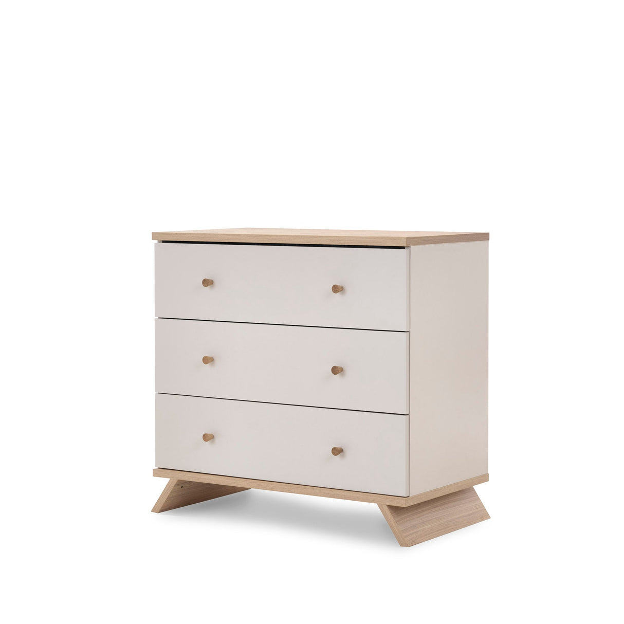 Obaby Thea 3 Piece Nursery Furniture Set with Cot Bed, Dresser & Wardrobe - Latte