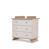 Obaby Thea 3 Piece Nursery Furniture Set with Cot Bed, Dresser & Wardrobe - Latte