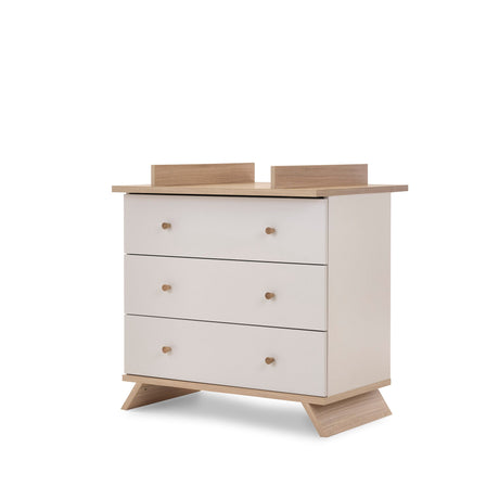 Obaby Thea 3 Piece Nursery Furniture Set with Cot Bed, Dresser & Wardrobe - Latte