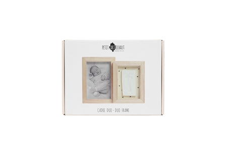 Petit Artichaut Double Frame Baby Photo & Imprint Keepsake - Pretty Hearts