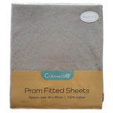 Callowesse Fitted Pram/Carrycot Sheets (2 Pack) - Grey
