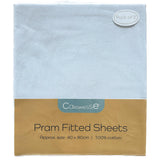 Callowesse Fitted Pram/Carrycot Sheets (2 Pack) - Sky