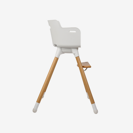 Bababing Una Highchair - White & Grey Wood