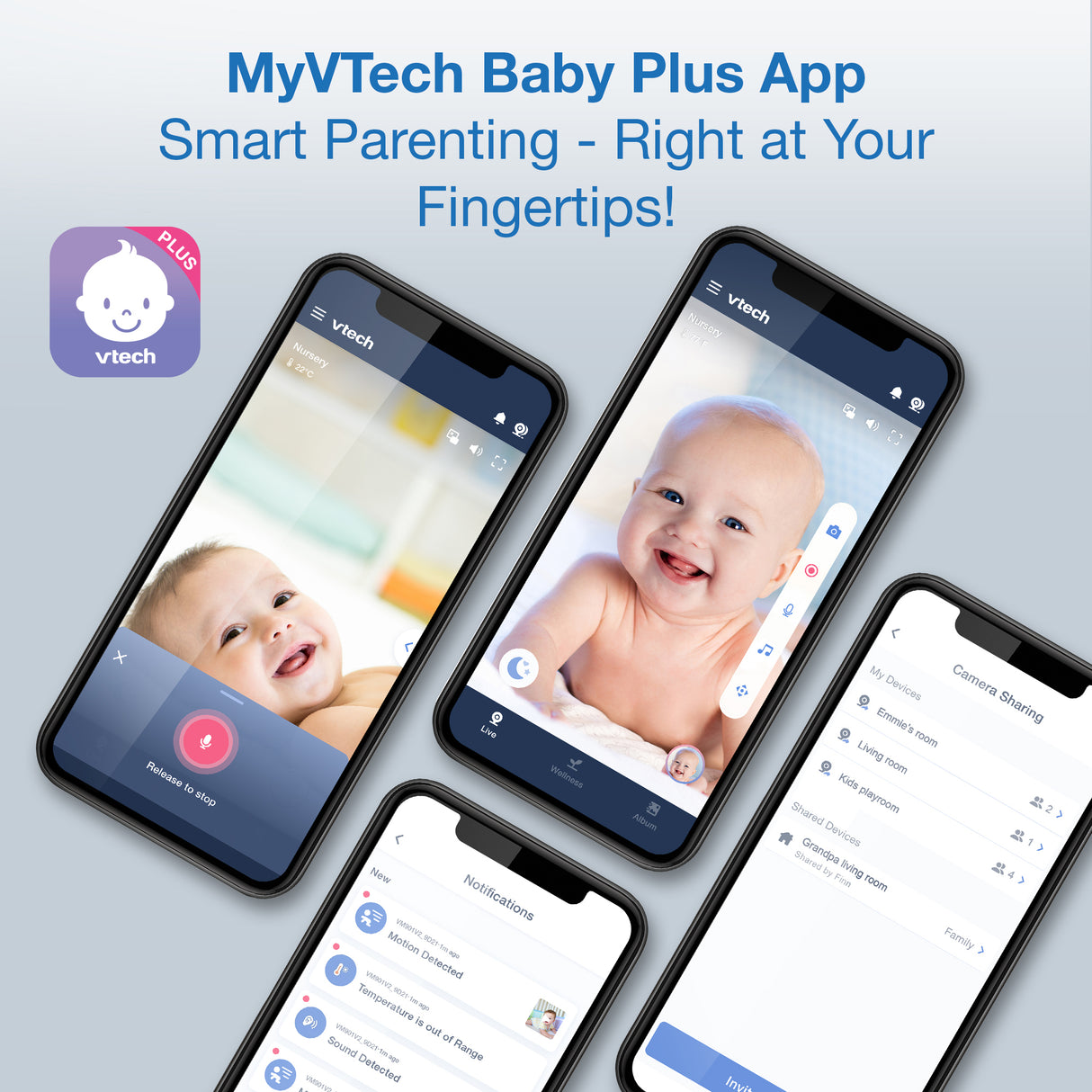 VTech RM4761 3.5" Smart Pan & Tilt Baby Video Monitor