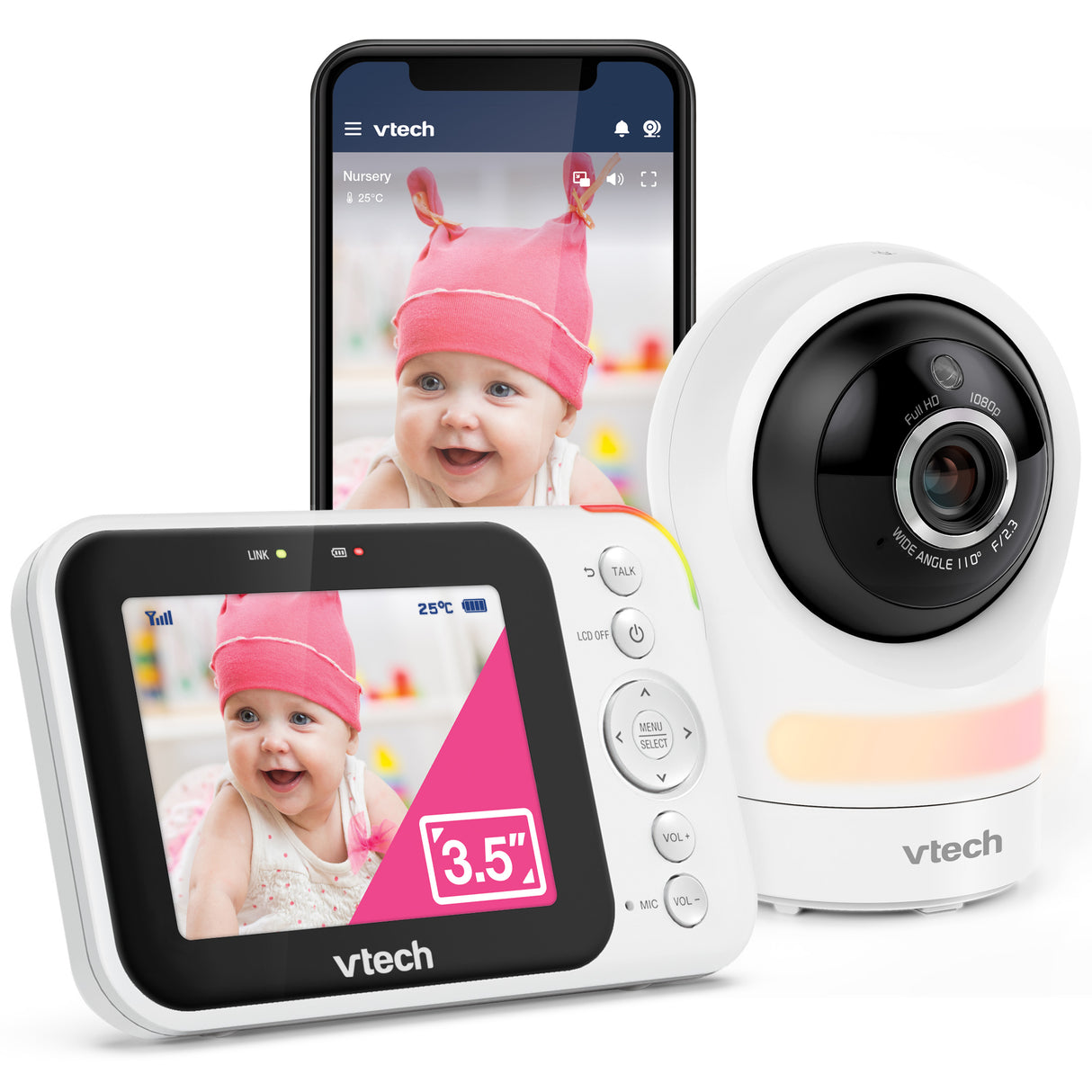 VTech RM4761 3.5" Smart Pan & Tilt Baby Video Monitor