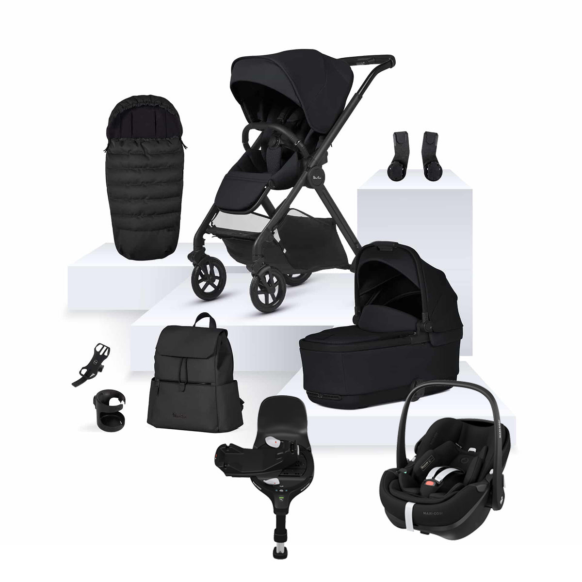 Reef 2 Ultimate Travel System Bundle Maxi Cosi Pebble Pro2 Car Seat ISOFIX Base Space