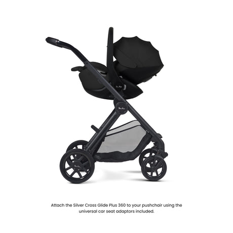 Silver Cross Reef 2 Ultimate Travel System Bundle with Glide Plus 360 Car Seat and ISOFIX Base - Pewter