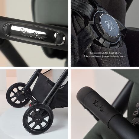 Silver Cross Reef 2 Ultimate Family Travel System Bundle with Glide Plus 360, Approach Plus 360 Car Seat and ISOFIX Base - Pewter