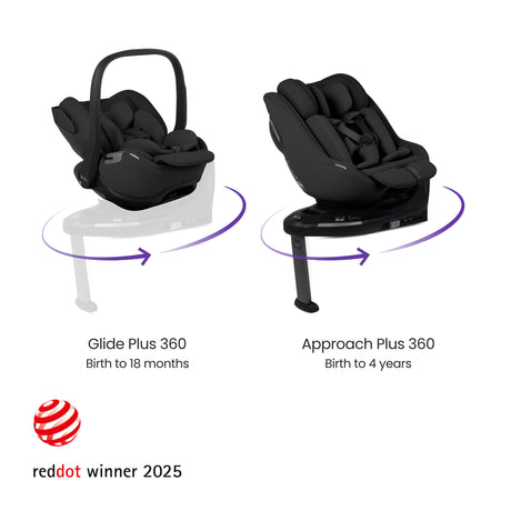 Silver Cross Reef 2 Ultimate Family Travel System Bundle with Glide Plus 360, Approach Plus 360 Car Seat and ISOFIX Base - Pewter