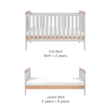 Tutti Bambini Rio Cot Bed with Cot Top Changer & Mattress - Dove Grey & Oak