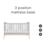Tutti Bambini Rio Cot Bed with Cot Top Changer & Mattress - Dove Grey & Oak