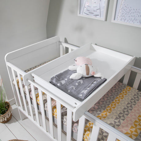 Tutti Bambini Rio 3 Piece Nursery Furniture Set with Cot Bed, Cot Top Changer, Dresser and Wardrobe - White