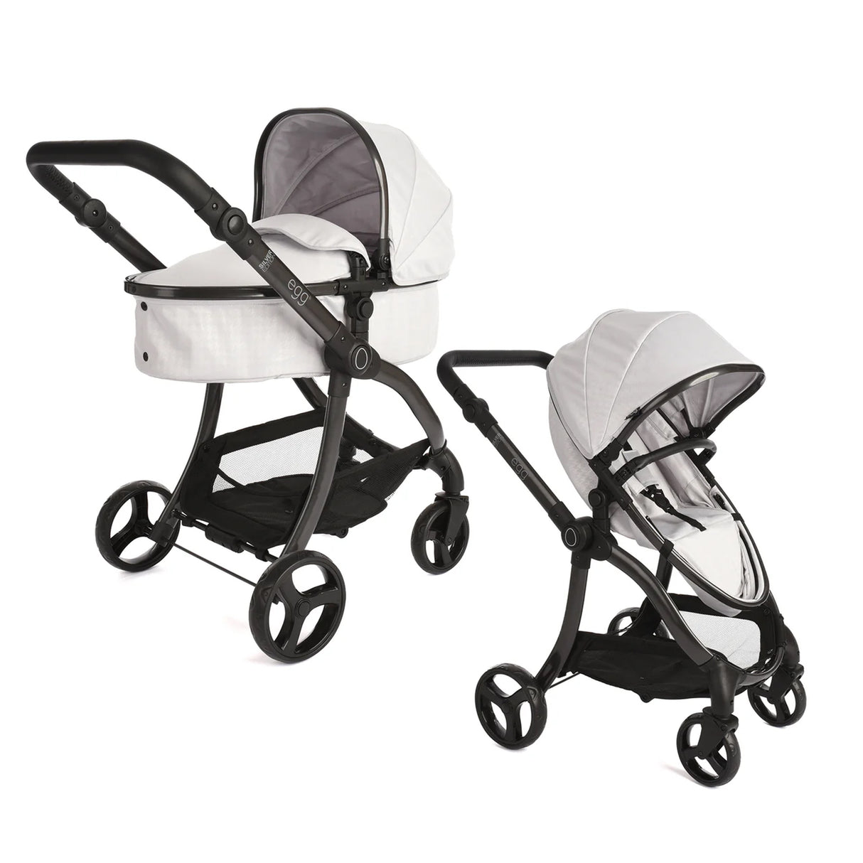 Roma Egg® Children's Dolls Pram – Houndstooth Silver