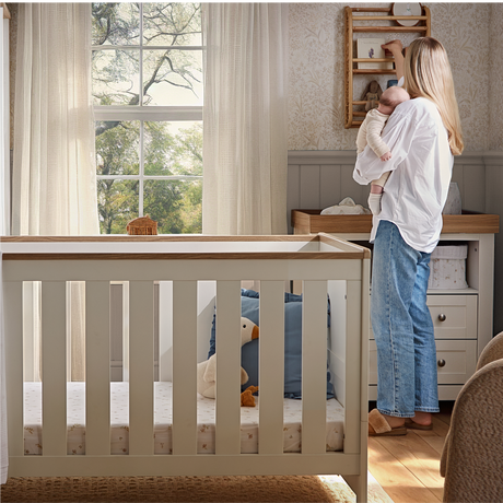 CuddleCo Burford Cot Bed - White & Oak