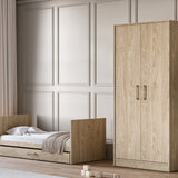 Silver Cross Geneva 4 Piece Nursery Furniture Set with Cot Bed, Under Drawer, Dresser, Wardrobe and TrueFit Eco Fibre Mattress