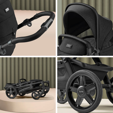 Silver Cross Wave 3 Single to Double Travel System with Dream Car Seat and Motion 2 360 Car Seat - Onyx