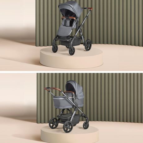 Silver Cross Wave 3 Single to Double Travel System with Dream Car Seat and Motion 2 360 Car Seat - Lunar