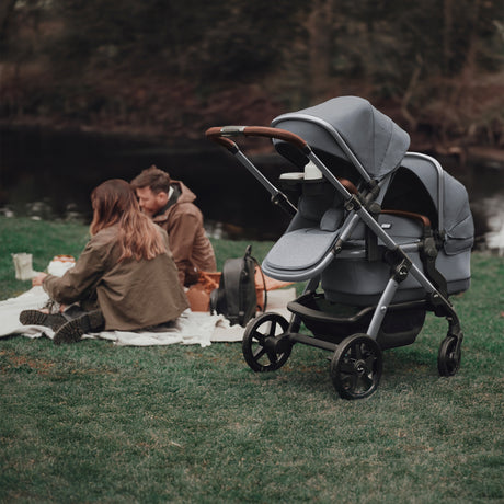 Silver Cross Wave 3 Single to Double Travel System with Dream Car Seat and Motion 2 360 Car Seat - Lunar