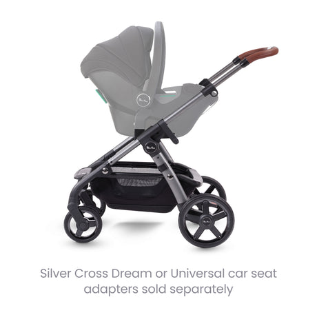 Silver Cross Wave 3 Single to Double Travel System with Dream Car Seat and Motion 2 360 Car Seat - Lunar