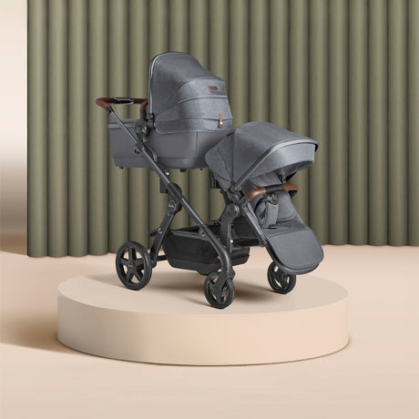 Silver Cross Wave 3 Single to Double Travel System with Dream Car Seat and Motion 2 360 Car Seat - Lunar