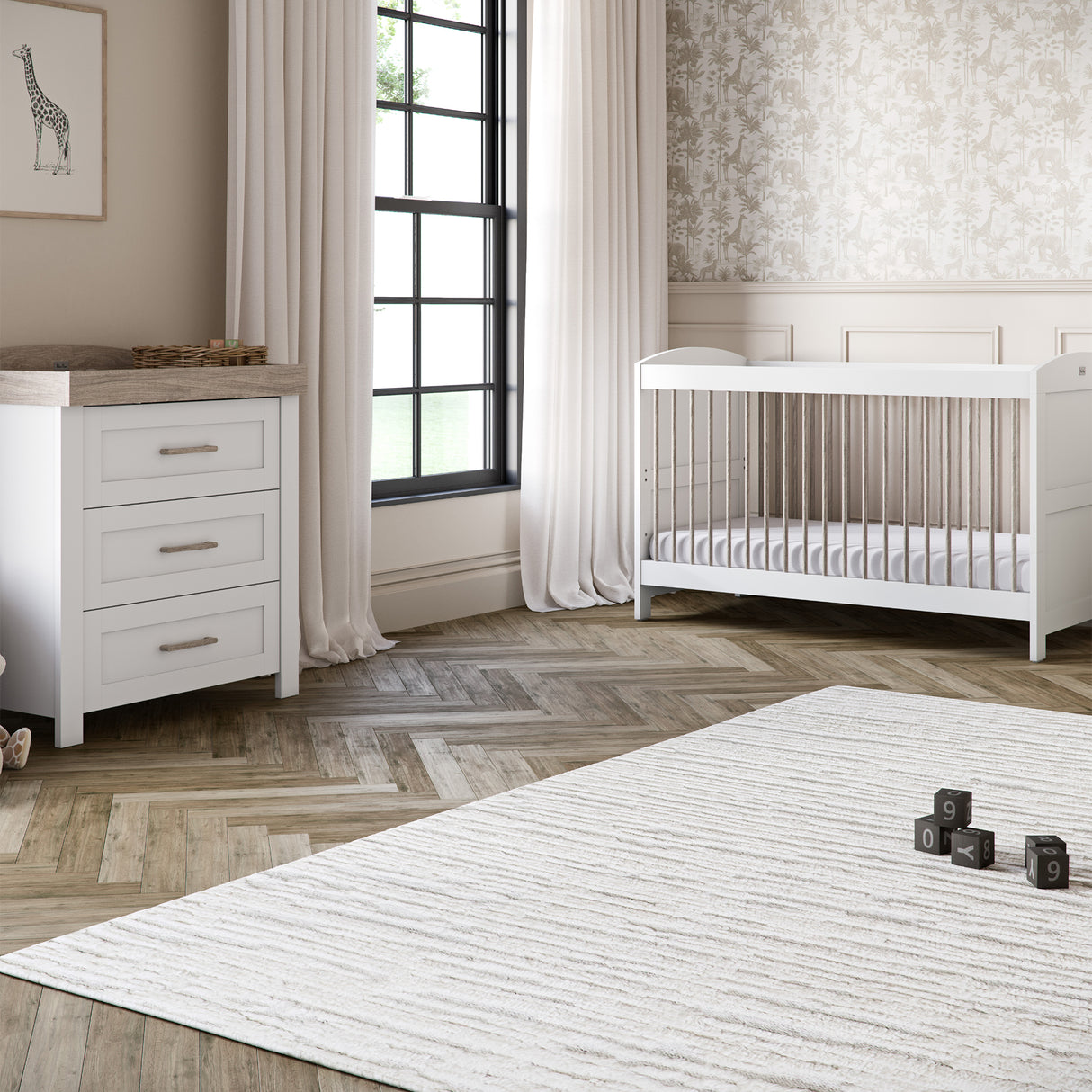 Silver Cross Valencia 2 Piece Nursery Furniture Set with Cot Bed and Dresser