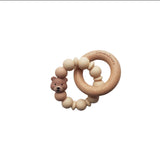 Chewies Wooden & Silicone Bear Teething Ring - Navaho Cream