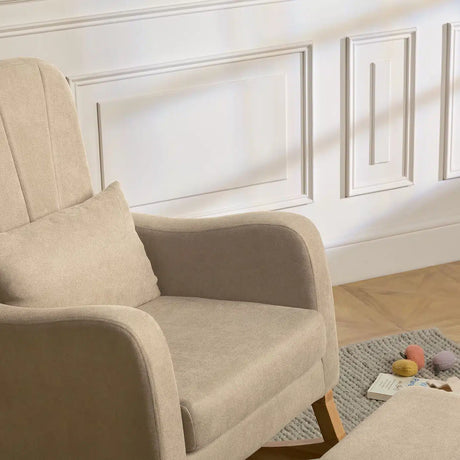 Silver Cross Carmel Nursery Rocking Chair & Foot Stool – Almond