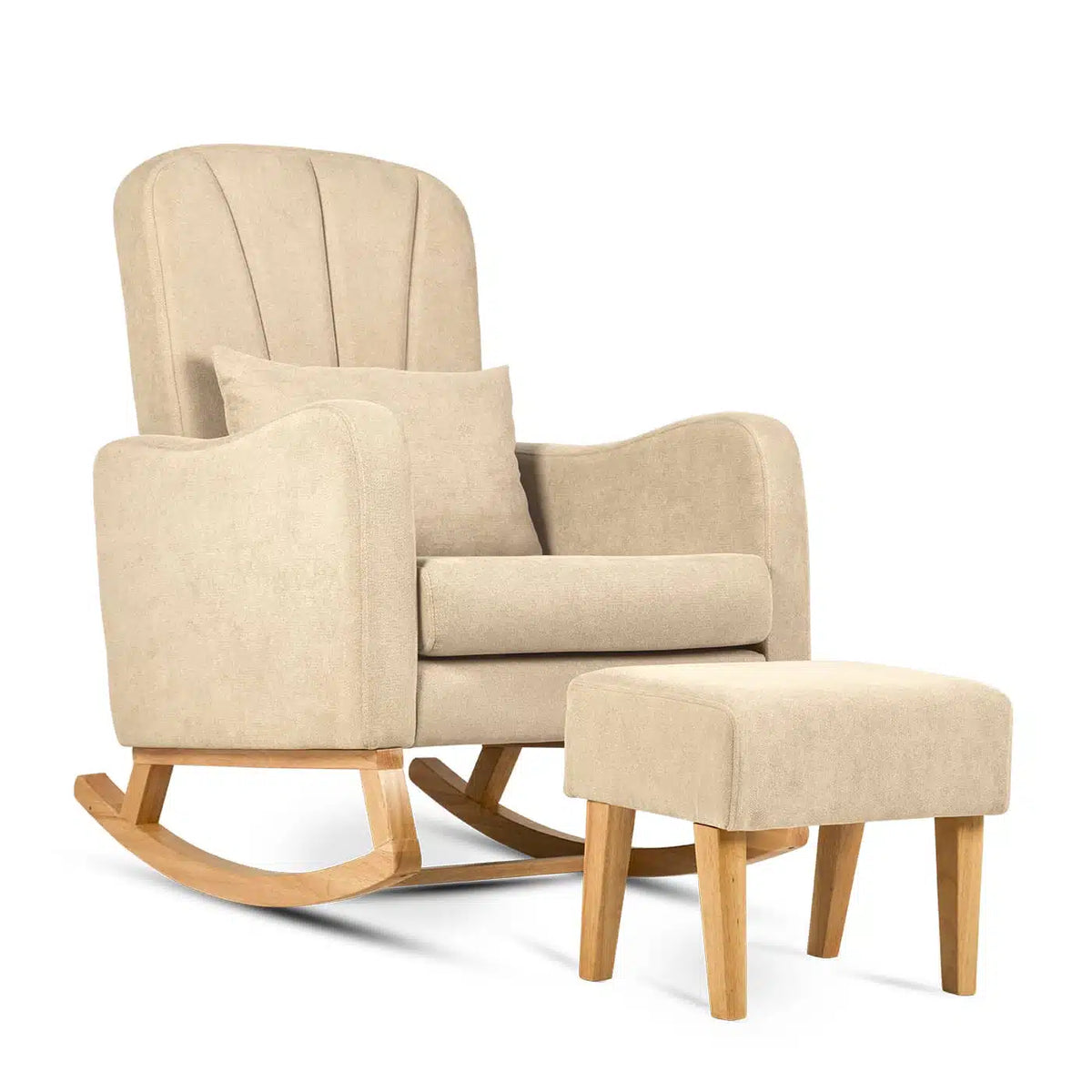 Carmel Nursery Rocking Chair & Foot Stool – Almond