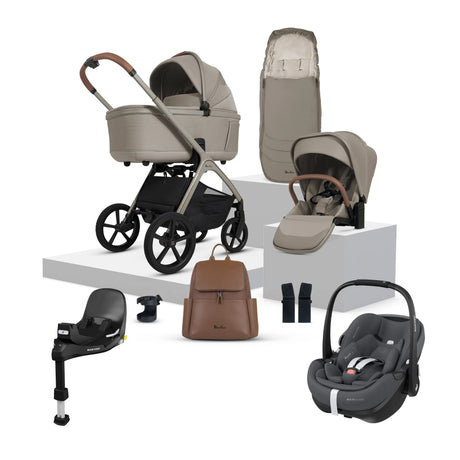 Silver Cross Cove Travel System with Maxi-Cosi Pebble 360 Pro2 & FamilyFix 360 Pro Base – Champagne