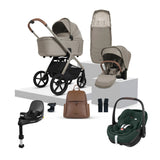 Silver Cross Cove Travel System with Maxi-Cosi Pebble 360 Pro2 & FamilyFix 360 Pro Base – Champagne