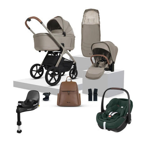 Silver Cross Cove Travel System with Maxi-Cosi Pebble 360 Pro2 & FamilyFix 360 Pro Base – Champagne