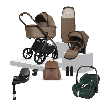 Silver Cross Cove Travel System with Maxi-Cosi Pebble 360 Pro2 & FamilyFix 360 Pro Base – Maple