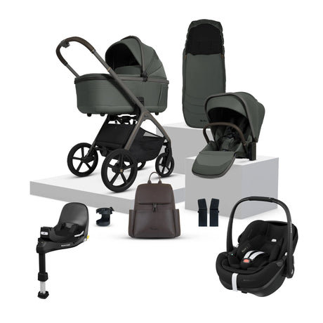 Silver Cross Cove Travel System with Maxi-Cosi Pebble 360 Pro2 & FamilyFix 360 Pro Base – Pewter