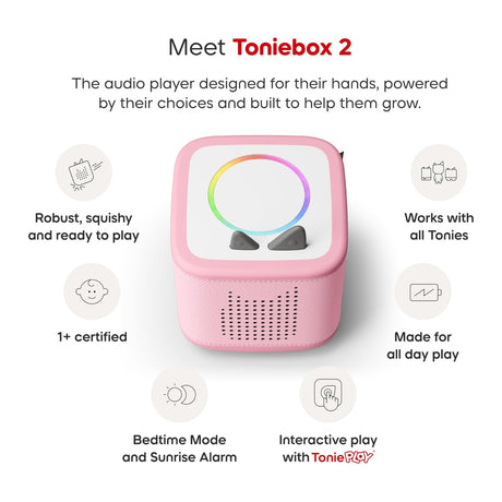 Tonies Toniebox 2 Play Set Including Paw Patrol Chase Tonie, Tonieplay Game & Tonieplay Controller - Cloud Pink