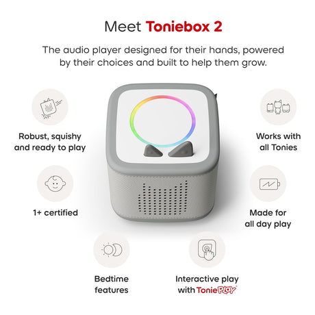 Tonies Toniebox 2 Play Set Including Paw Patrol Chase Tonie, Tonieplay Game & Tonieplay Controller - Moon Grey