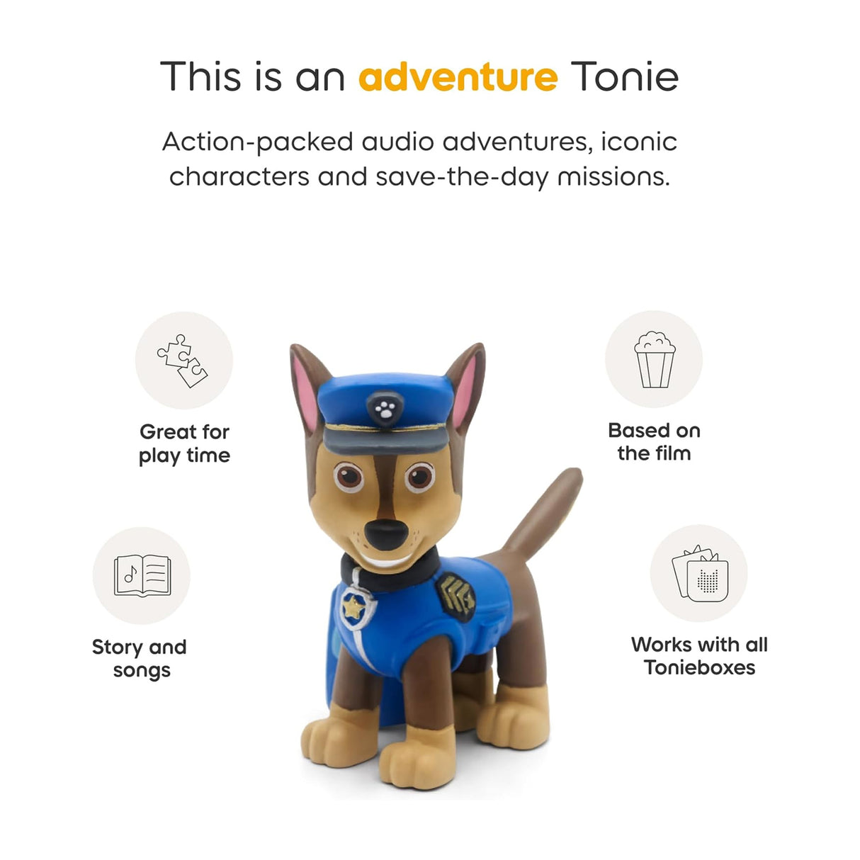 Tonies Toniebox 2 Play Set Including Paw Patrol Chase Tonie, Tonieplay Game & Tonieplay Controller - Moon Grey