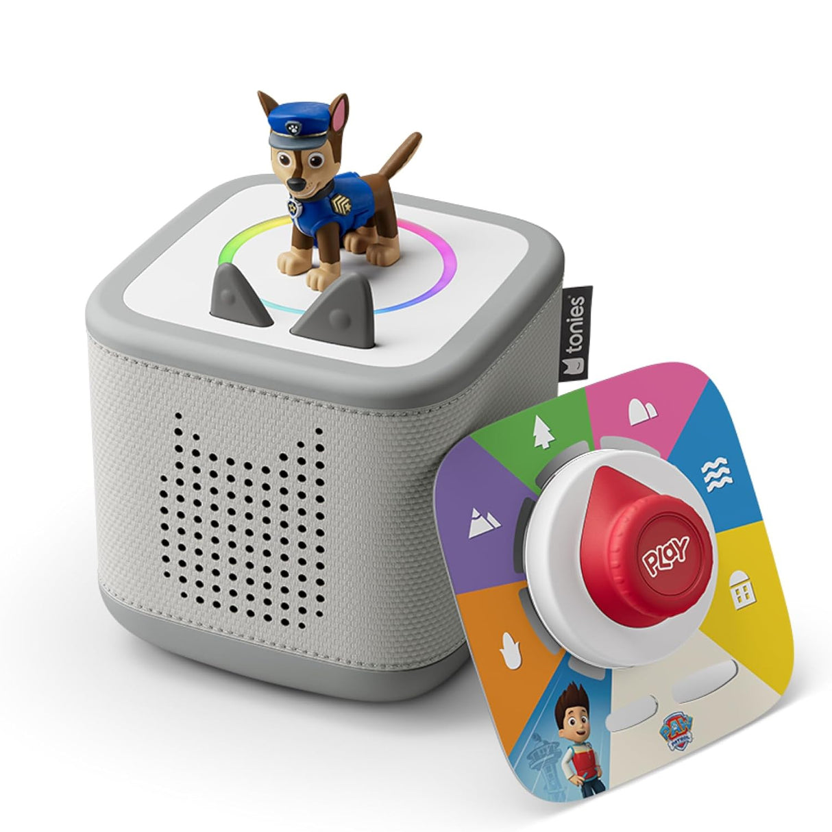 Tonies Toniebox 2 Play Set Including Paw Patrol Chase Tonie, Tonieplay Game & Tonieplay Controller - Moon Grey