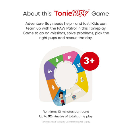 Tonies Toniebox 2 Play Set Including Paw Patrol Chase Tonie, Tonieplay Game & Tonieplay Controller - Sky Blue