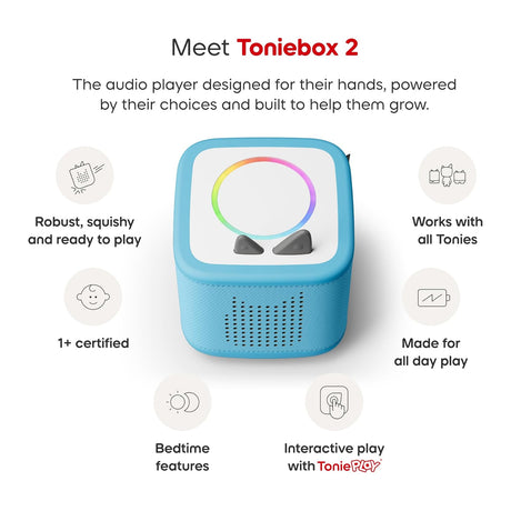 Tonies Toniebox 2 Play Set Including Paw Patrol Chase Tonie, Tonieplay Game & Tonieplay Controller - Sky Blue
