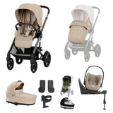 Cybex Talos S Lux Carrycot Travel System with Cloud T Car Seat & ISOFIX Base - Almond Beige