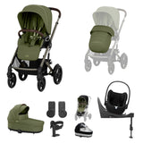 Cybex Talos S Lux Carrycot Travel System with Cloud T Car Seat & ISOFIX Base - Moss Green