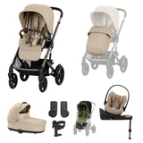 Cybex Talos S Lux Carrycot Travel System with Cloud G Car Seat & ISOFIX Base - Almond Beige