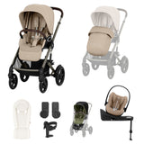 Cybex Talos S Lux Newborn Nest Travel System with Cloud G Car Seat & ISOFIX Base - Almond Beige