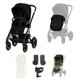 Cybex Talos S Lux Bundle with Newborn Nest & Accessories - Moon Black